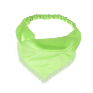 Green lace triangular headscarf women elastic hair band cute sweet versatile hair accessories