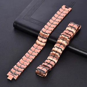 Pure copper magnetic bracelet for men and women, anti-fatigue health therapeutic link wristband.