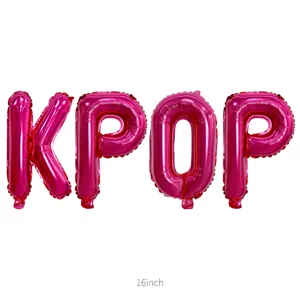 KPOP pink foil letter balloons 16 inch for music festival theme party decorations