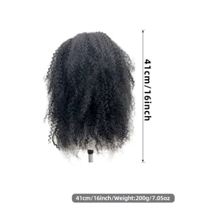 Black kinky curly afro wig for women, fluffy bouncy cosplay party daily natural hair style.