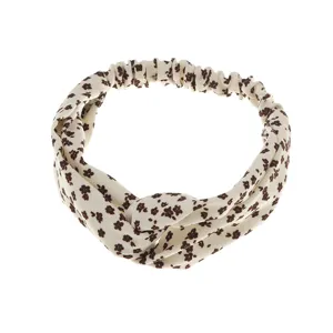Blumenmuster breiter Knoten Haarreif elastisches Stirnband Damen Yoga Gesicht waschen