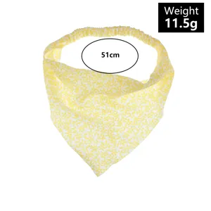 Floral print triangle bandana headband for women with elastic band pastoral hair accessory