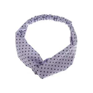 Fascia per capelli incrociata con fiori viola da donna fascia elastica simpatico accessorio
