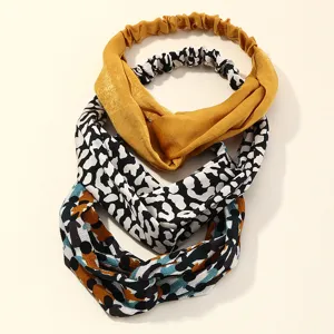 Korean Vintage Satin Wide Brim Cross Headband Silky Imitation Silk Elastic Hair Band Hair Accessories For Women