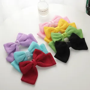 Korean style cute knit bow hair clip hairpin women hair accessories detail display