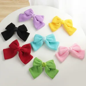 Cute knitted bow hair clip set, multi-color spring clips for sweet girls and daily styling.