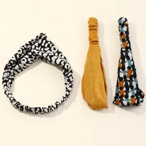 Korean retro satin wide headband elastic hair band set for women elegant fashion accessories