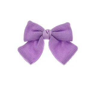Purple mesh bow hair clip detail, sweet Korean style cute hair accessory for women daily wear.