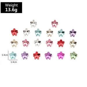 Kleine metallische Blumen Haarklammern für süße Mädchen, niedliches Haarschmuck Set, 1.4cm.