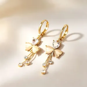 Exquisite light luxury clover earrings with sparkling diamond crystal and elegant design.