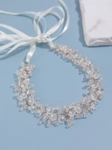 Bridal crystal rhinestone flower hairband handmade wedding hair accessory jewelry pearl