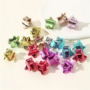 Mini metallische Stern Haarklammern Set, bunte süße Haar Accessoires für Mädchen.