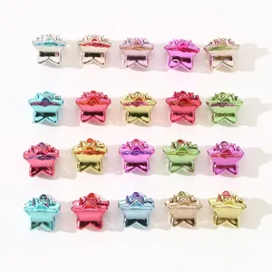 Mini metallische Stern Haarklammern für süße Mädchen bunte Haarschmuck Accessoires