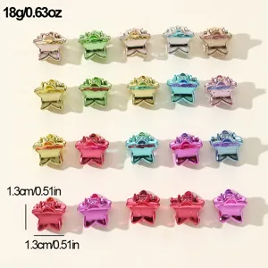Mini metallische Stern Haarklammern Set, süße bunte kleine Haaraccessoires für Mädchen.