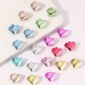 Bunte kleine Metall Herz Haarklammern, süße Haarschmuck Accessoires für alle Kinder Mädchen.