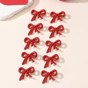 Red bow hair clips set, cute duckbill hairpins for women and girls daily styling accessories.