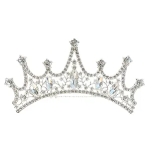 Children crystal crown tiara sparkling rhinestone princess hair accessory for birthday party