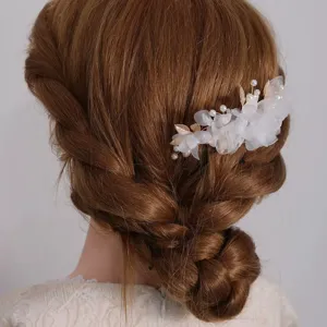 Bridal hair comb wedding floral hair accessory for women elegant bride headpiece jewelry