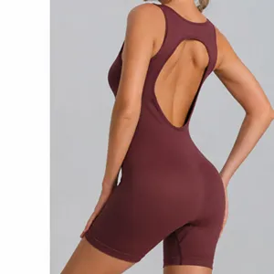 Damen Fitness Yoga Jumpsuit hoher Stretch rückenfreier Sport Body Workout Sportbekleidung