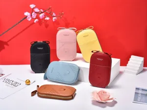 Cute PU leather crossbody phone bag for women, multi-color zipper shoulder bag, sweet style.