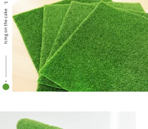 Artificial turf moss mats green flocked fake grass DIY micro landscape decorative material detail