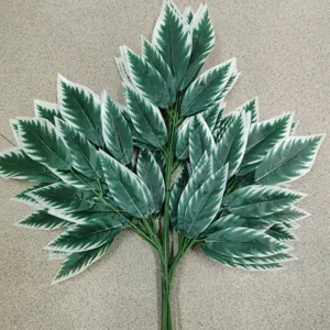 Artificial green leaves branch fake foliage plant for home decor wedding party floral arrangement