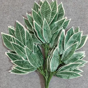 Artificial mango leaves green plant branches decorative foliage for landscaping decor new