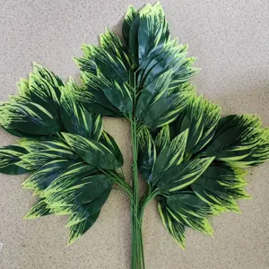 Artificial mango leaf branches fake green leaves for garden landscaping decoration
