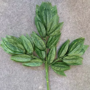 Artificial green plant branches fake leaf foliage for home garden decoration display