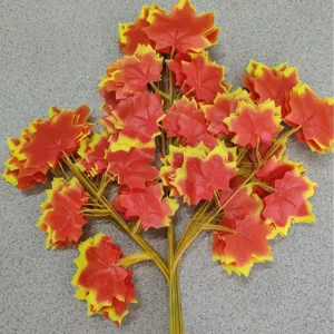 Artificial Maple Leaf Branches Fake Silk Maple Leaves Fall Autumn Decor For Outdoor Indoor Home Landscape Floral Arrangement