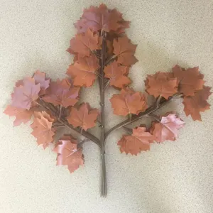 Artificial maple leaf branch faux autumn foliage plant for home decor and outdoor landscaping.