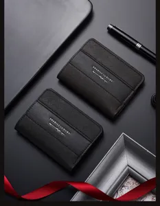 Men bifold card holder wallet set business credit card case stylish compact organizer pocket.