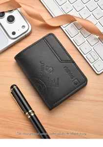 Herren kurze PU Leder Geldbörse Vintage Kartenetui Münzfach Business Retro Portemonnaie
