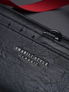 Portefeuille long en cuir noir pour homme gros plan élégant porte-cartes sac téléphone