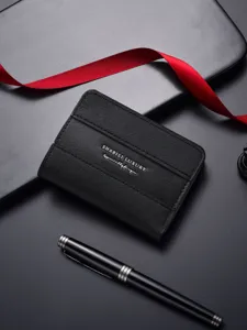 Men's Business Bi-Fold Card Holder PU Leather Solid Color Minimalist Card Case Slim Wallet For Daily Use