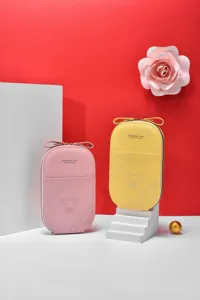 Cute Korean style vertical crossbody phone bag with lovely bow and bear embroidery for women.