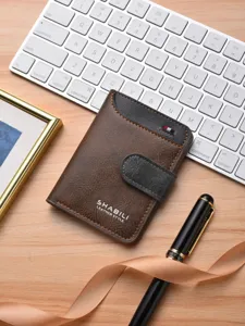 Men's Short Retro Contrast Color Wallet PU Leather Bifold Wallet Business Casual Card Holder Coin Purse Pocket Wallet