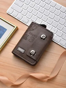 Men Vintage PU Leather Short Wallet Business Bifold Card Holder Double Magnetic Buckle Zipper Coin Pocket Wallets