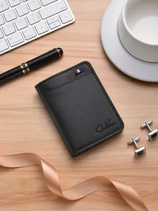 Cartera Corta Minimalista de Cuero PU para Hombre Color Sólido Tarjetero Múltiple Estuche Mini Compacto Tarjetas Negocios