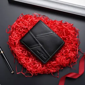 Men's short black bi-fold wallet stylish PU leather card holder business casual pocket purse gift.