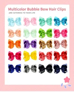 Handgemachte 6-Zoll Ripsband Haarschleife Klammer für Mädchen, bunte niedliche Haaraccessoires.