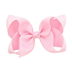 Handgemachte 6-Zoll rosa Ripsband Haarschleife Haarspange für süße Mädchen und Kinder Alltag.