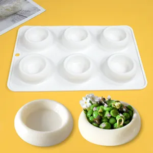 6-cavity silicone mold for baking mousse cake, pudding, and small flower pot crafts.