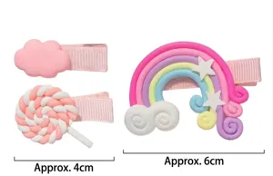 Süße Kinder Regenbogen Wolke Lutscher Haarspangen Set, bunte süße Haarnadeln für Mädchen.