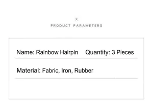 Regenbogen Haarklammern 3 Stueck Stoff Eisen Gummi Material schoene Maedchen Haarschmuck.