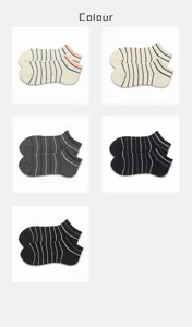 Striped low cut ankle socks for men and women, breathable summer cotton thin socks in multi colors.