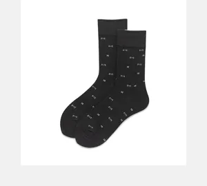 Cotton mid-tube socks featuring a trendy black design with cute white letter prints for daily style.
