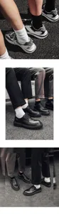 Men casual cotton mid-tube socks in black and white solid colors, perfect for daily streetwear.