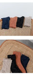 Detailed view of Japanese vintage floral mid-calf socks with metallic threads in four cozy colors.