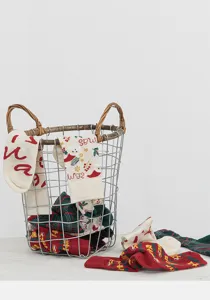 Cozy Christmas cotton socks featuring cute Santa and festive plaid designs for couples.